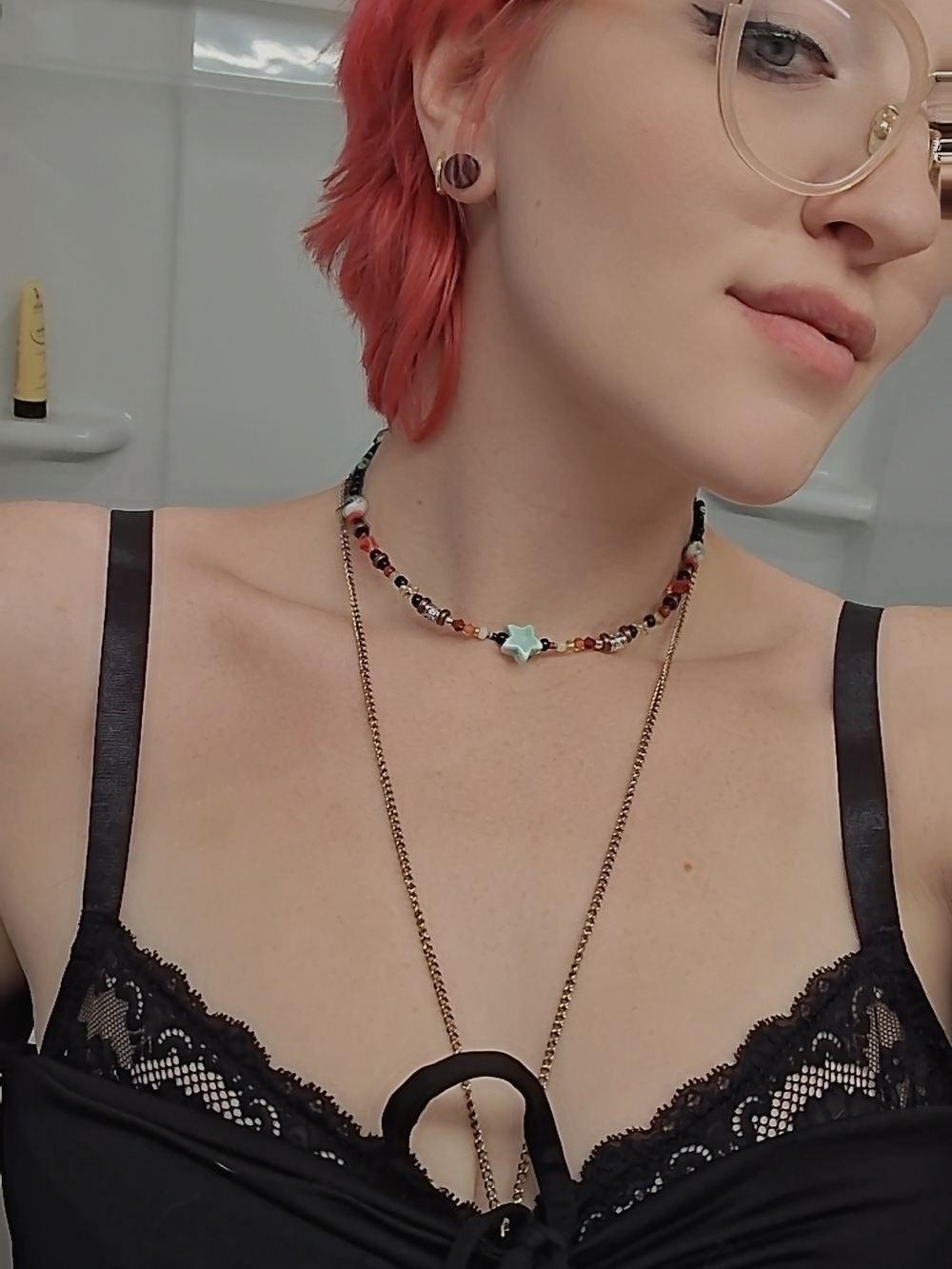 Handmade Multicolor Beaded Star Choker Necklace